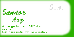 sandor arz business card